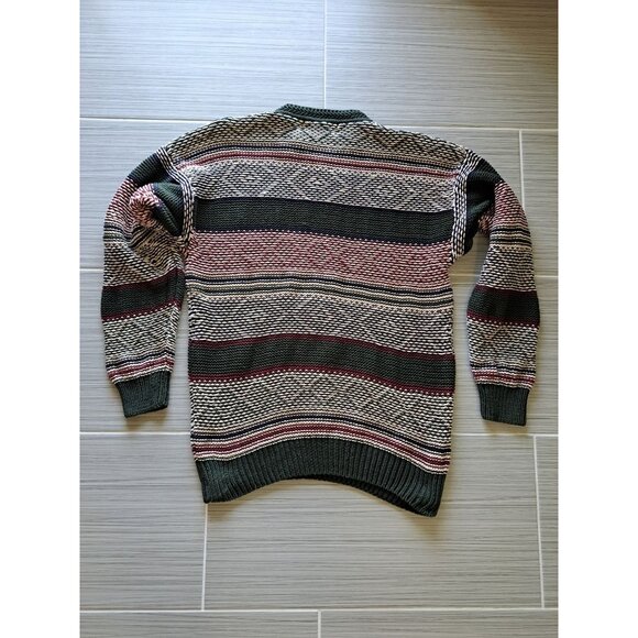 Vintage Stone Haven Classic Wear Striped Heavy 3D Knit Sweater L Grunge Men's - Picture 11 of 11